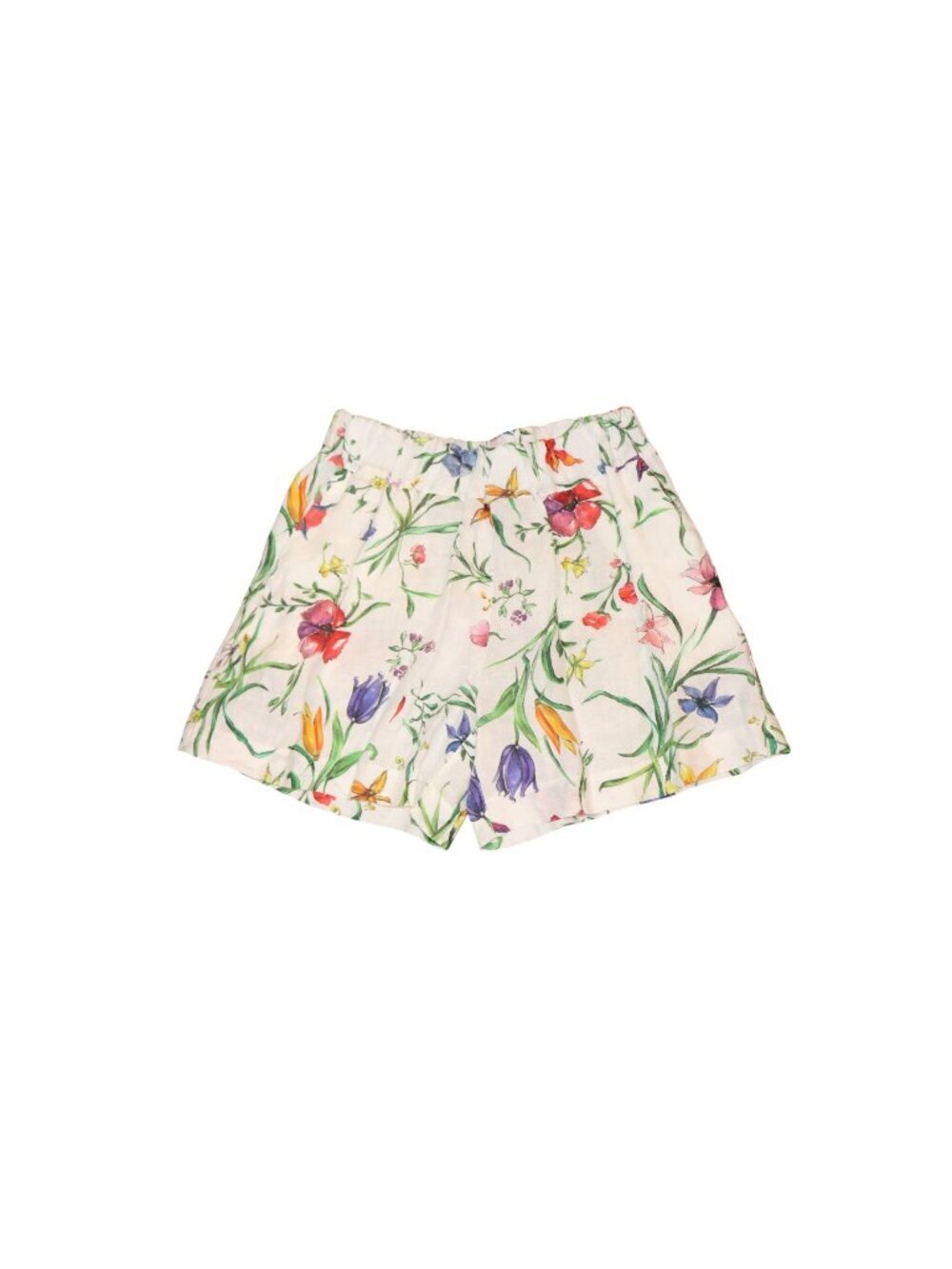 120% Lino Floral Linen Shorts, Size 46/L NWT